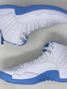 Air Jordan 12 'Melo UNC University Blue' White Sneakers